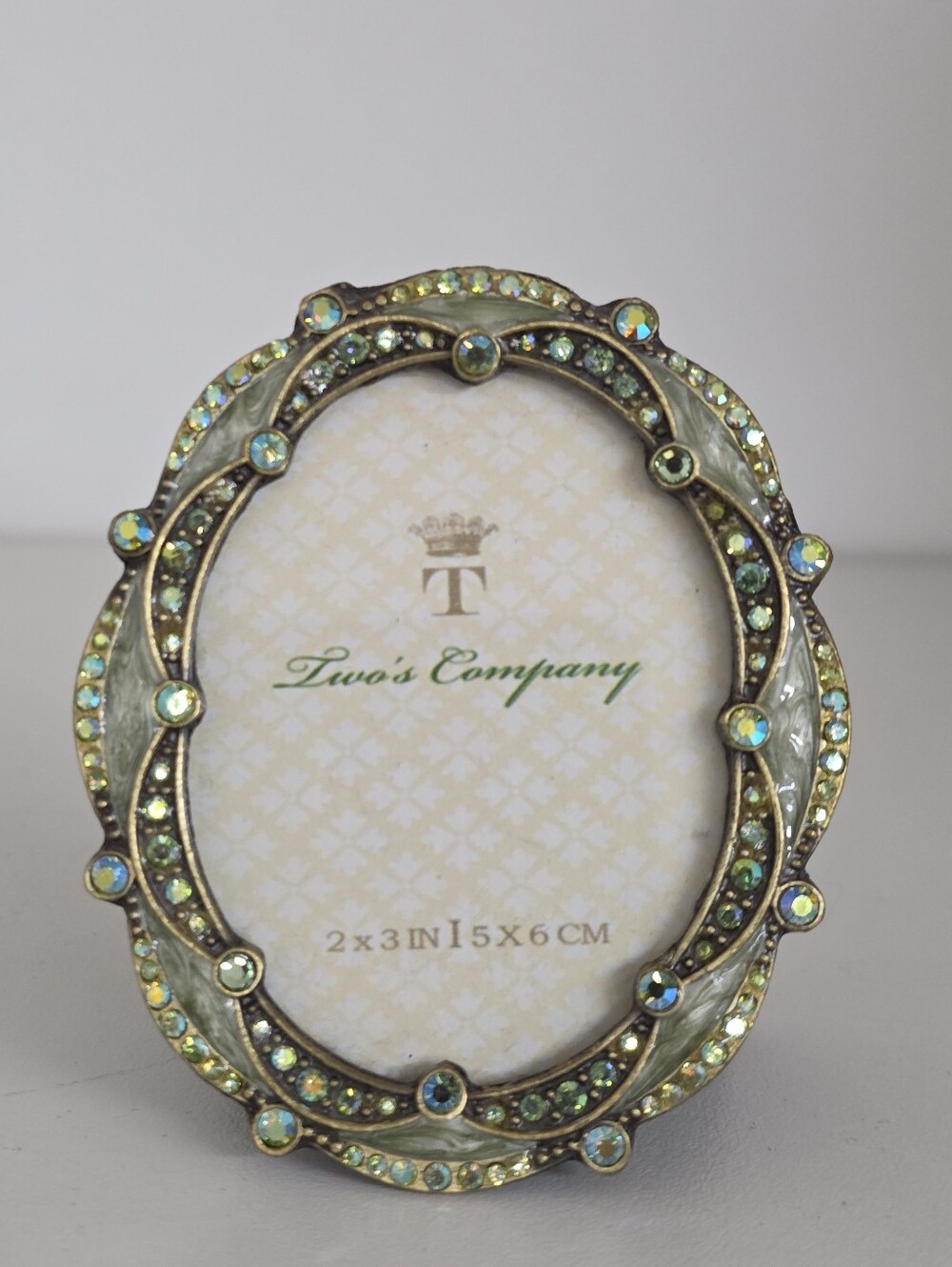 Two's Company Mini Jeweled Picture Frame